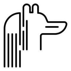 Egyptian god Anubis icon. Outline egyptian god Anubis vector icon for web design isolated on white background