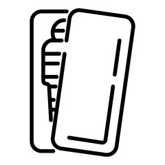 Sarcophagus with a mummy icon. Outline sarcophagus with a mummy vector icon for web design isolated on white background