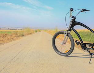 Naklejka premium Bicicleta preparada para salir en ruta 