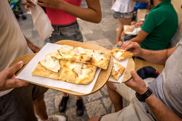 Foccacia seen from above. Italian food.