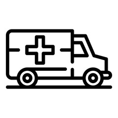 Ambulance carriage icon. Outline ambulance carriage vector icon for web design isolated on white background