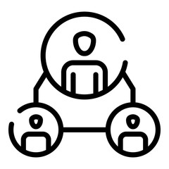 People in circles icon. Outline people in circles vector icon for web design isolated on white background