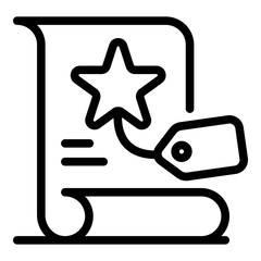 Advertising contract icon. Outline advertising contract vector icon for web design isolated on white background