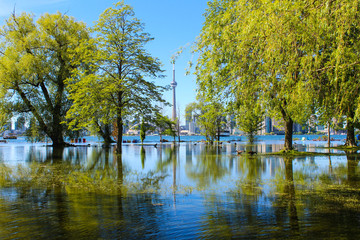 Fototapeta na wymiar Toronto Islands Flooded