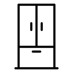 Huge fridge icon. Outline huge fridge vector icon for web design isolated on white background