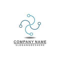 Abstract circuit tech logo, design concept, emblem, icon, flat logotype element for template.