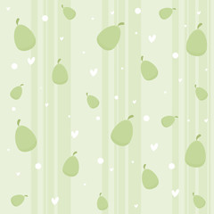 Cute seamless pear pattern. Fun fruit vector illustration! 