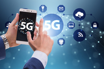 5G mobile technology concept - high internet speed
