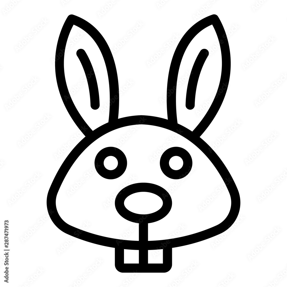 Wall mural Hare icon. Outline hare vector icon for web design isolated on white background - Wall murals