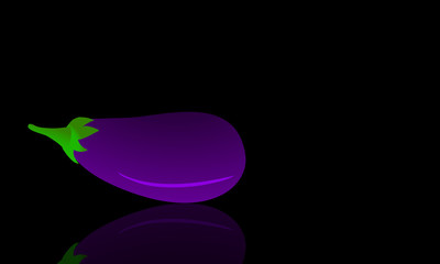 Eggplant illustration on dark background