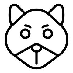 Sick chipmunk icon. Outline sick chipmunk vector icon for web design isolated on white background