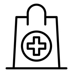 Fototapeta premium Pharmacy package icon. Outline pharmacy package vector icon for web design isolated on white background