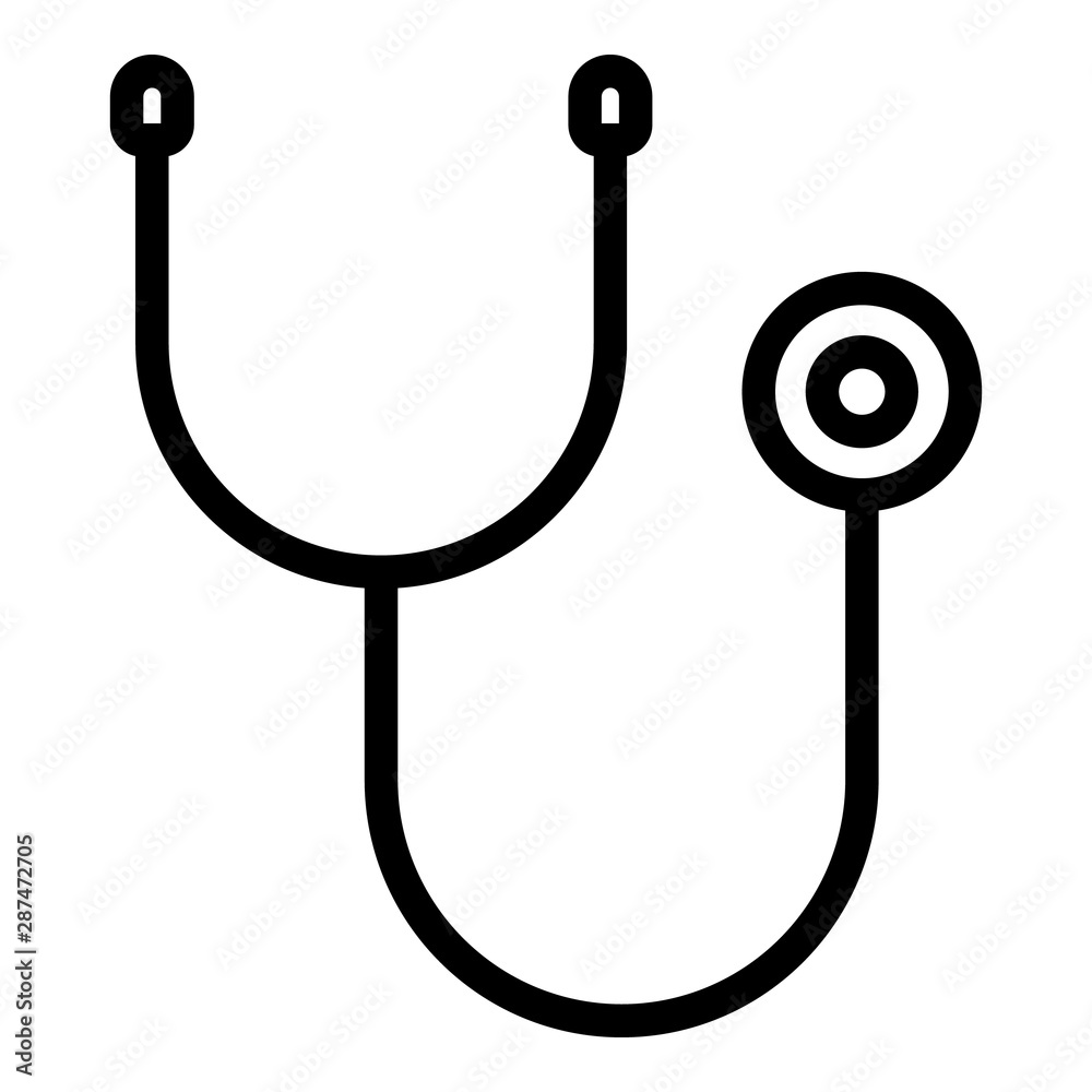 Wall mural stethoscope icon. outline stethoscope vector icon for web design isolated on white background