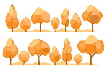 Autumn. Trees set