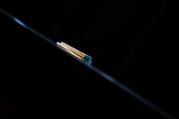 Close-up of fire matches isolated on black.