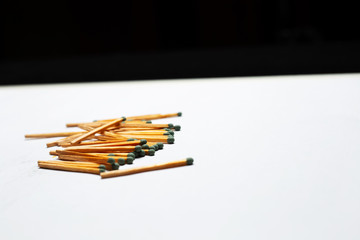Close-up of matches for fire. 