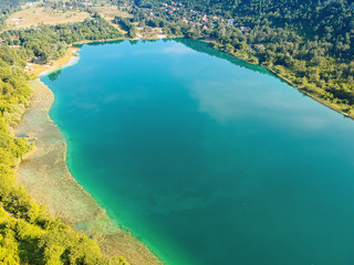Obraz premium Boracko jezero is glacial lake is situated in Konjic Municipality, Bosnia and Herzegovina