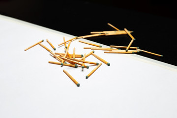 Close-up of matches for fire. 
