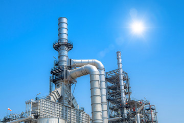 Oil and gas industrial,Oil refinery plant form industry,Refinery factory oil storage tank and pipeline steel with sunset and cloudy sky background,Thailand