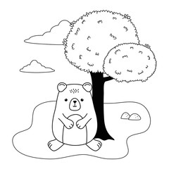 Isolated bear cartoon vector design