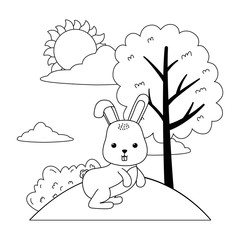Isolated rabbit cartoon vector design