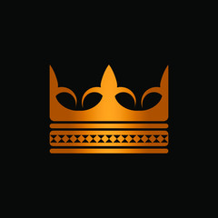 crown icon in gold vector illustration
