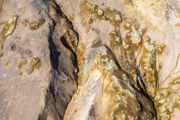 Colorful ground at Namafjall Hverir geothermal area near Lake Myvatn, Iceland