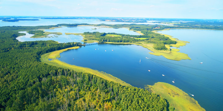 Aerial landscape from the drone- masuria lake district in Poland © Piotr Krzeslak