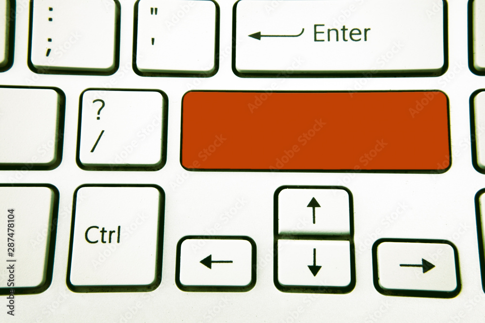 Leinwandbilder Design business concept Empty copy text for Web banners promotional material mock up template. Keyboard key Intention create text computer reflection message