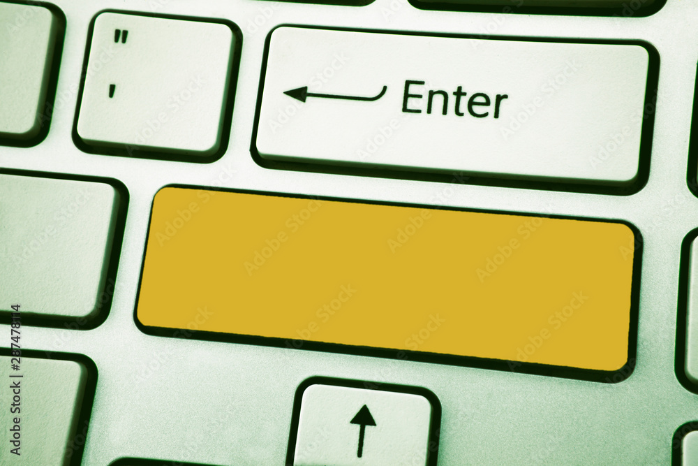 Leinwandbilder Design business concept Empty copy text for Web banners promotional material mock up template. Keyboard key Intention create text computer reflection message