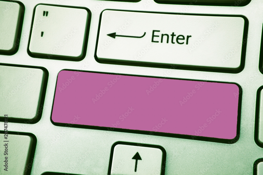 Leinwandbilder Design business concept Empty copy text for Web banners promotional material mock up template. Keyboard key Intention create text computer reflection message