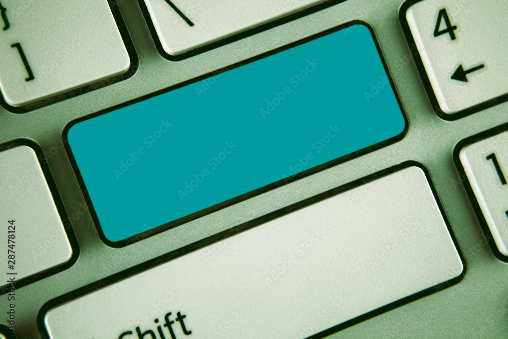 Leinwandbilder Design business concept Empty copy text for Web banners promotional material mock up template. Keyboard key Intention create text computer reflection message
