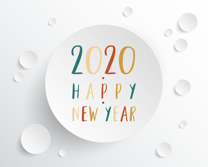 Happy new year 2020 . Greetings card. abstract background. Vector illustration.