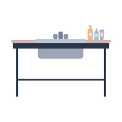 pet grooming table on white background