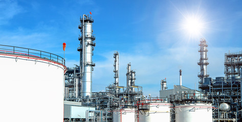 Detail of oil and gas pipeline steel and oil storage tank for refinery industry.