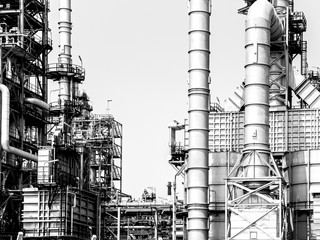 Oil and gas industry,refinery factory,petrochemical plant area at white background.