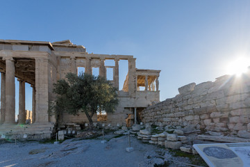 Temple The Erechtheion at Acropolis of Athens, Greece