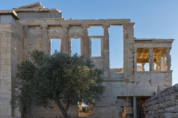 Temple The Erechtheion at Acropolis of Athens, Greece