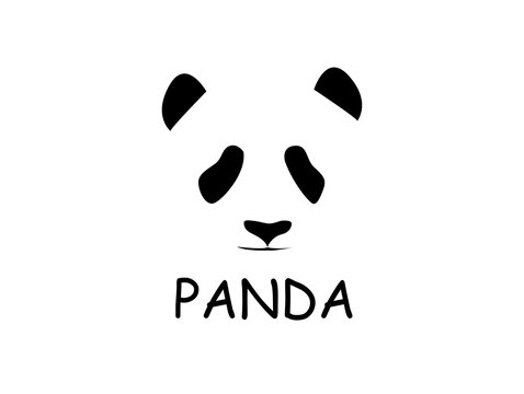 Panda logo on white background , cartoon , stickers