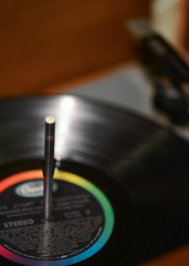 Fototapeta na wymiar Vinyl records on a turntable