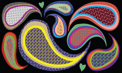 Abstract Colorful Paisleys