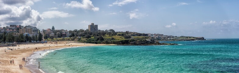 Panoramic of Bondi Beach, Sydney.