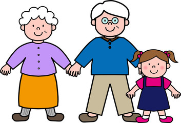 老夫婦と女の子の孫