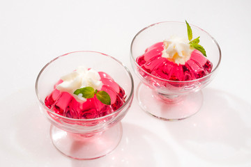 フルーツゼリー　Red and beautiful fruit jelly