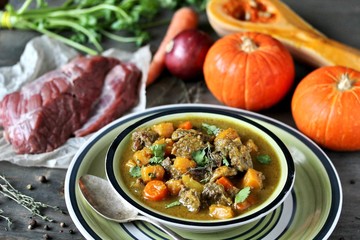 soup with pumpkin and beef. Caribbean Pumpkin Soup.