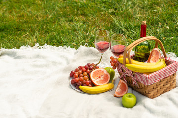 Picnic, outdoor recreation. Summer and mood. Weekend and vacation, solarium mood.