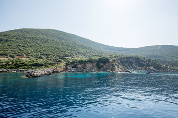 Cliffs on the Ionian sea, Lefkada island, Greece