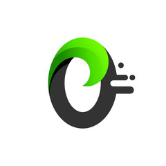 green letter 0 with leaf for green and ecology logo, zero letter and leaf logo design template element, herbal brand identity