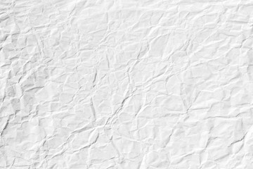 Crumpled white paper texture background with wrinkle 