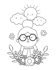 Grandmother cartoon vector design vector illustration